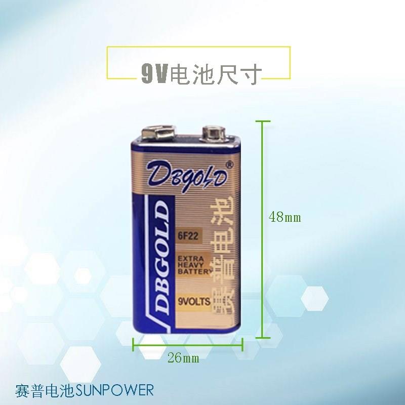 华盛测温枪9V充电电池表6F22方块形报警器感应器1604G测线仪