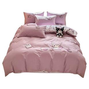 库洛米纯棉四件套天儿童2男夏季床上用品100XL202404全棉床单被套