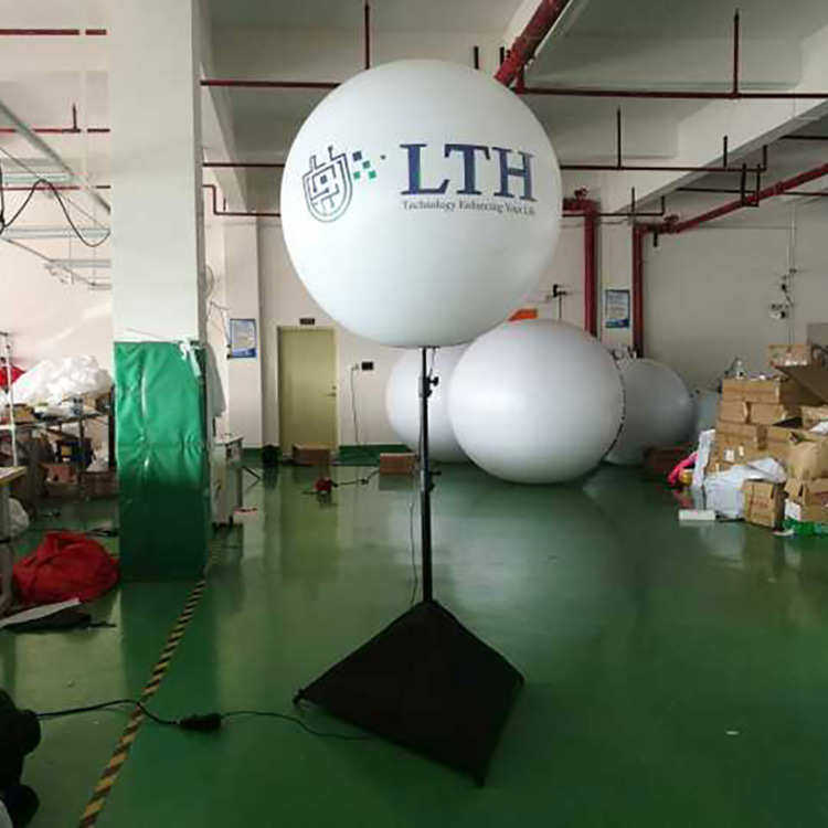 定制广告七彩LED发光灯球支架球可印logo 空飘球落地球触碰感应灯