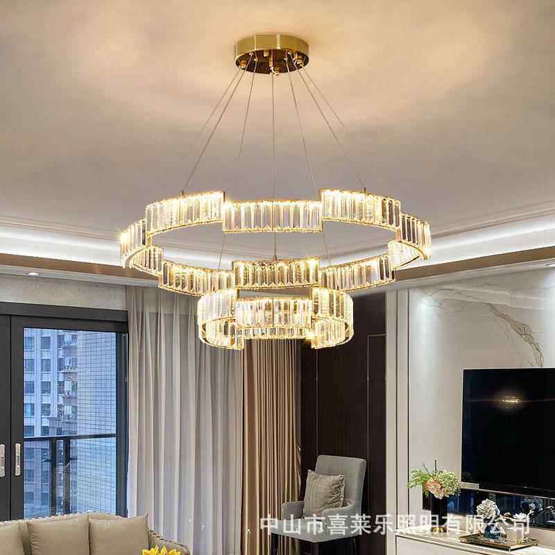 新诺客厅水晶吊灯2025年新款现代简约家用设计师款港式轻奢餐厅灯