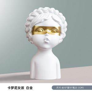 欧式居装饰品人物家雕塑办公室卡梦尼小可爱头像树脂软工艺品GZZH