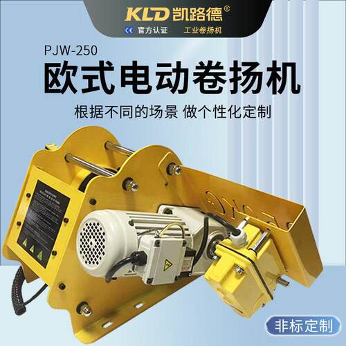 卷扬机250KG小型多功能电动绞盘规格齐全非标欧式卷扬机电动