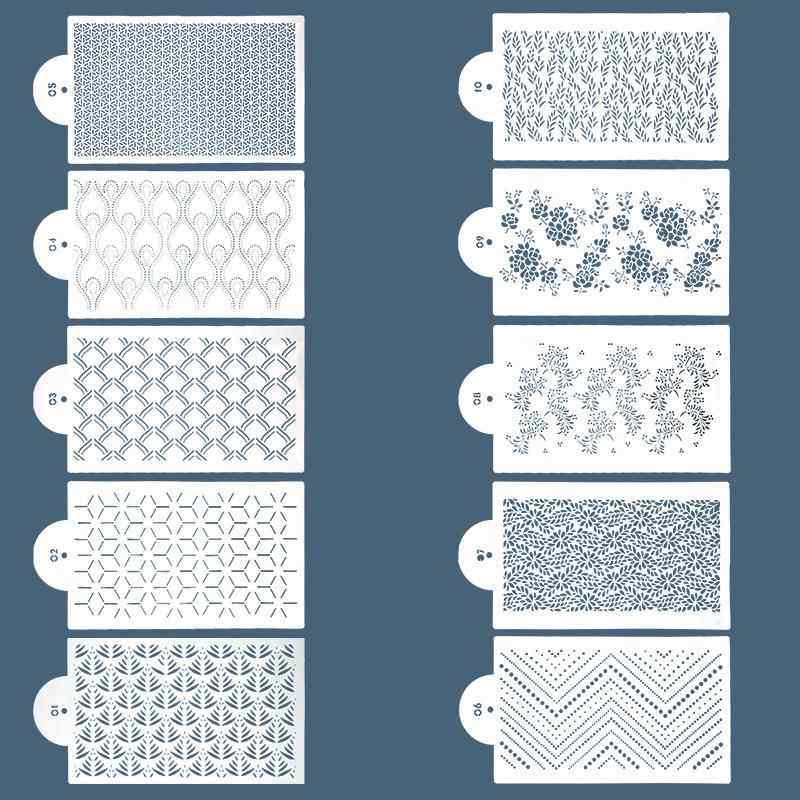 蛋糕花边喷花模糖粉筛花纹喷漆模具DIY涂鸦印花模板镂空烘焙工具