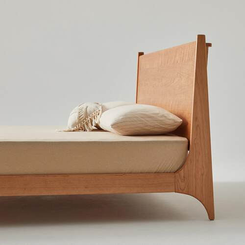 山念木作 飞鸟床实木床黑胡桃北欧风格日式风格家俱原木1.8双人床