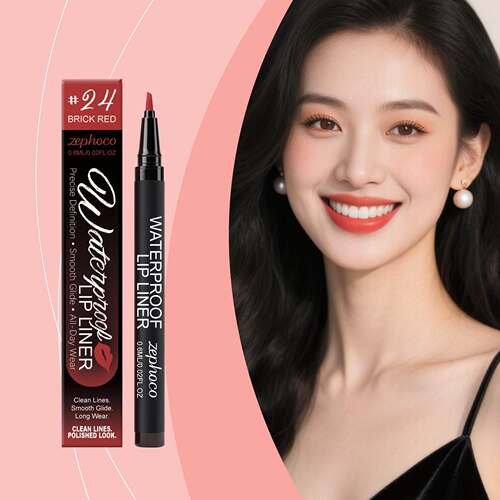 Zephoco Waterproof Liquid Lip Liner (Terracotta Red) - Natur