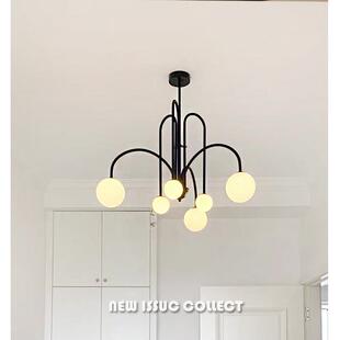 法式 中古魔豆吊灯现代简约北欧风客餐厅灯卧室分子跳色吊灯