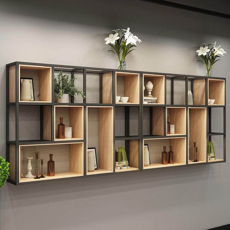 铁艺墙上置物架工业风多层书架实木墙面壁挂饭厅装饰loft置物架子