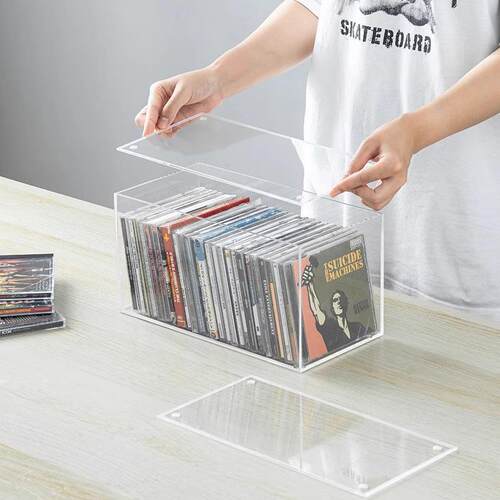 透明亚克力家用dvd碟片cd盒子光盘收纳盒箱塑料专辑游戏碟储存架