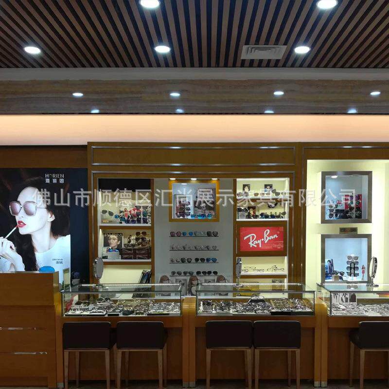 woogo眼镜店珠宝展示柜定 制黄金蜜蜡琥珀银饰品柜台眼镜展柜
