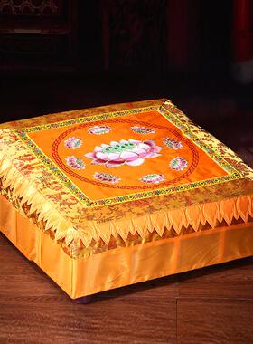 佛摆件方型实木拜垫跪垫家用礼佛垫莲花拜神垫打坐垫佛具用品大全