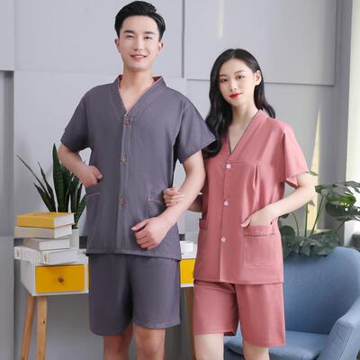 男女艾灸服前后开纯棉针灸按摩理疗服推拿刮痧火疗服采耳服拔罐服