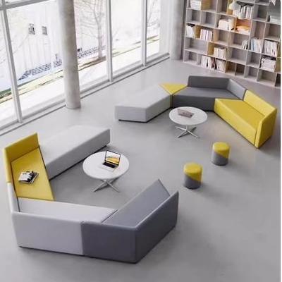 办公休会室接客沙发简约现代大厅闲537休息区创待意异形沙发茶几
