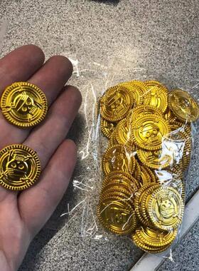 50/100Pcs Pirate Gold Coins Kid Birthday Party Decoration Gi