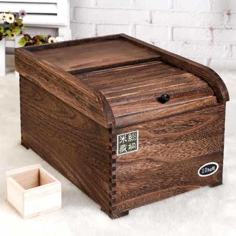 OF9D实木质碳QTD化5105KG防防潮米箱米桶米1虫储物缸储粮面箱盛