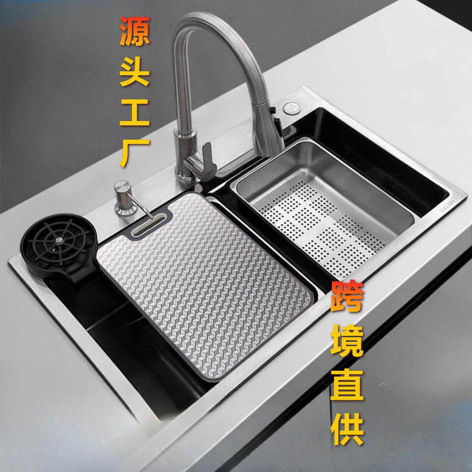 拉丝大单槽5.0加厚304不锈钢原色厨房水槽防虫防臭防堵防漏大水槽
