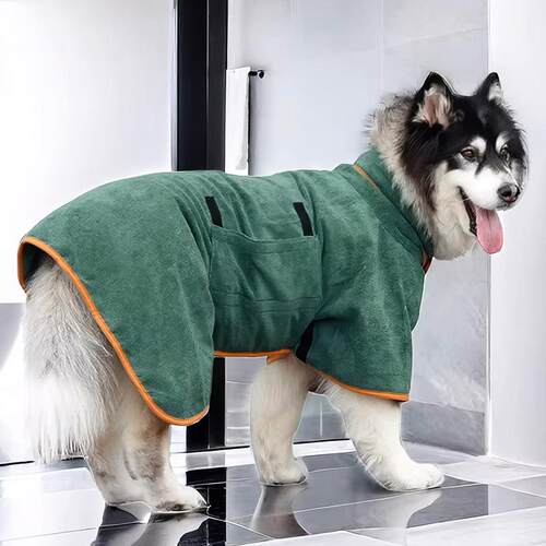 亚马逊宠物浴袍大型犬全身包裹澡后吸水快干透气四季清洁狗狗浴袍