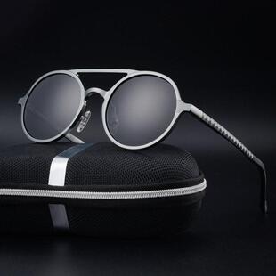 thewangs studioRound Polarized sunglasses for men Aluminum