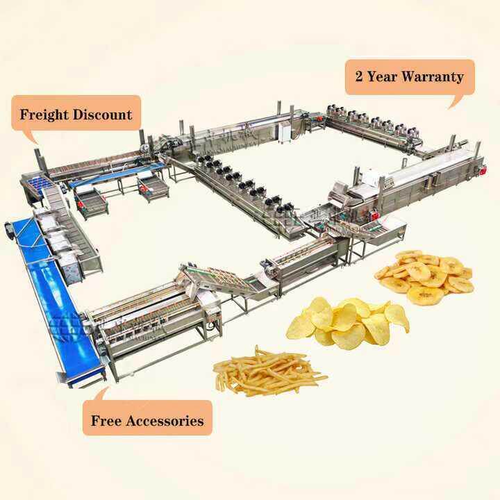 大型法式薯条流水线薯条油炸设备速冻土豆条生产线薯条生产机器