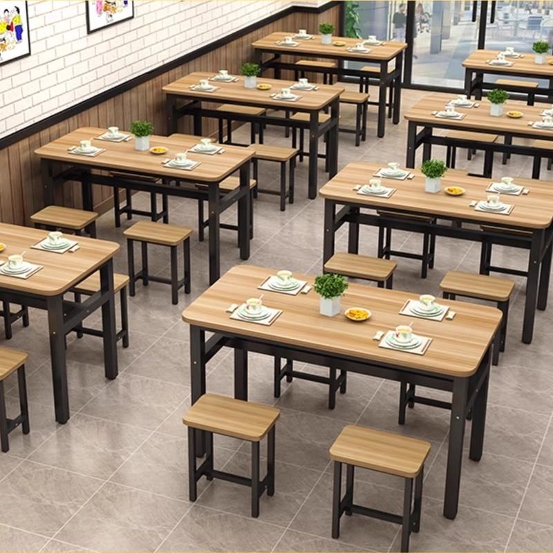 餐桌椅组合小吃快餐店食堂学生早餐店饭店大排档商用钢木桌椅组合