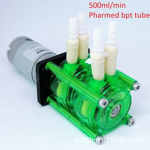 双头12V/24V 大流量耐腐蚀蠕动泵易装型滴定泵BPT管 500ml/min*2