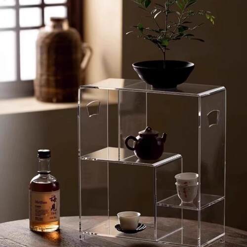 透明亚克力桌面茶具茶杯收纳架置物架茶壶展示架博古架高档杯子架