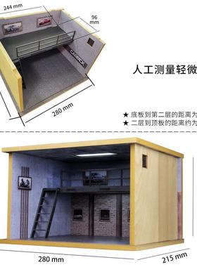 汽车停XLV车场模型场景木质拼装力车库:32亚克防汽尘罩仿1真小车