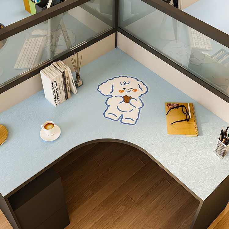 办公桌垫转角书桌垫拐角i型弧形学习写字台办公防水油桌面保护垫