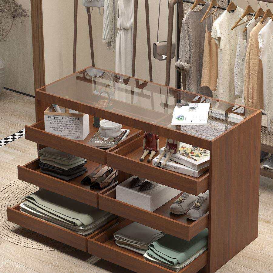 服装店收银台展示台吧台展示玻璃中岛储物柜台女装流水陈列摆件柜