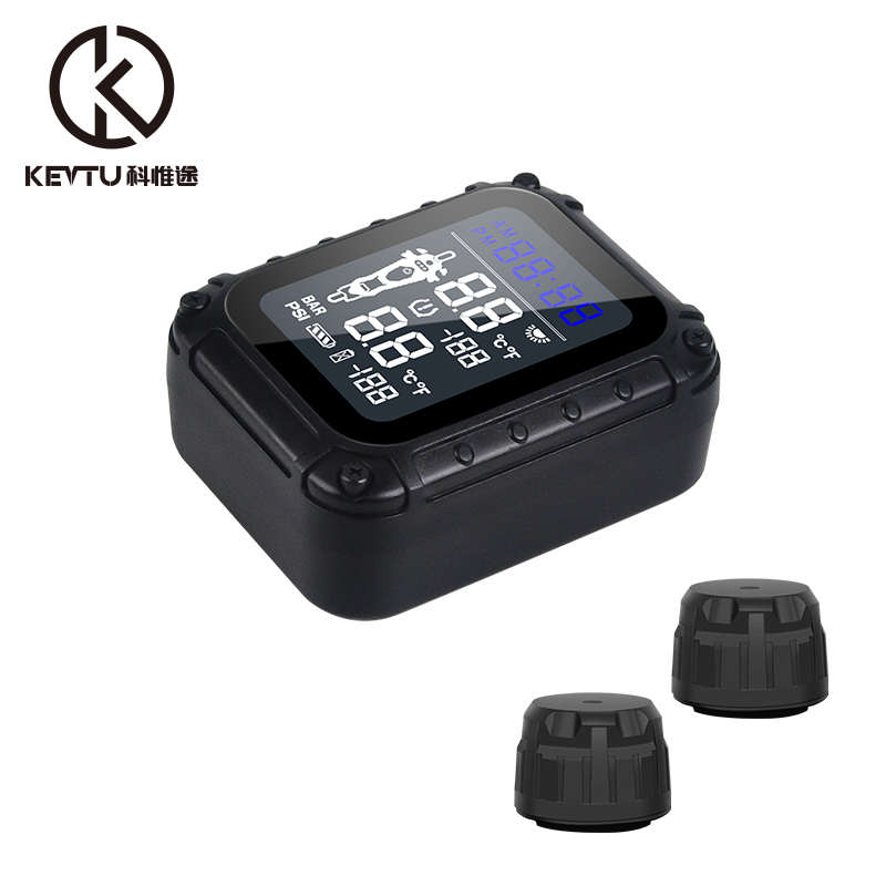 KEVTU科惟途摩托车胎压监测T6S轮胎气压检测仪器磁吸太阳能长续航
