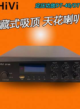 Hivi/惠威套装5寸天花吸顶喇叭dt-40惠威USB功放功40w迷你定压