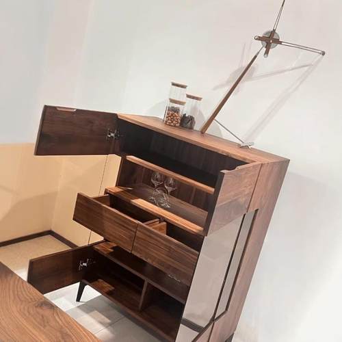 多能黑胡桃餐客柜家用厅收纳柜全实木酒一柜展示功柜简70921954约