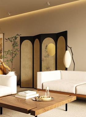 中式屏风折叠移动客厅关玄茶室卧室床头74611折屏竹子新可月亮