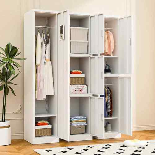 单门更衣柜铁皮柜单人柜员工柜收纳柜钢制更衣箱简易小办公衣柜