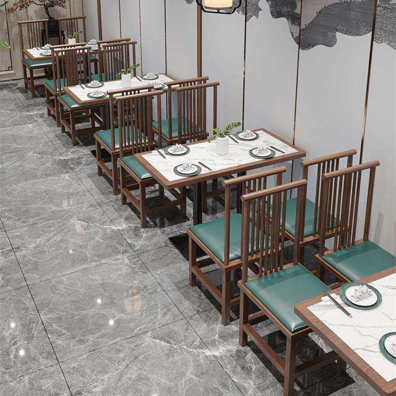 国潮新中式卡座沙发湘菜馆茶餐厅饭店餐桌椅烧烤火锅店茶楼餐桌椅