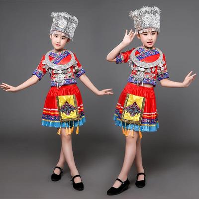 正品广西族三月壮族彝族苗三族演服装儿童少壮数民族男女童演出表