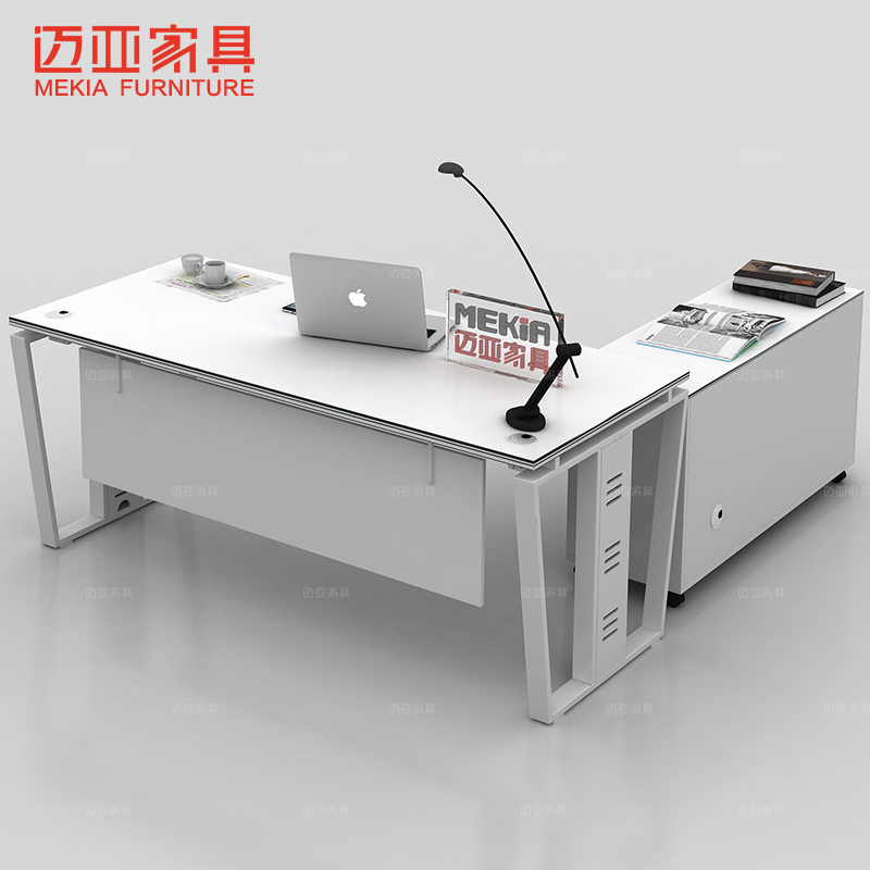 合肥迈亚rfm 梯形木经台理桌老钢板主管桌班桌简约大脑班桌电桌