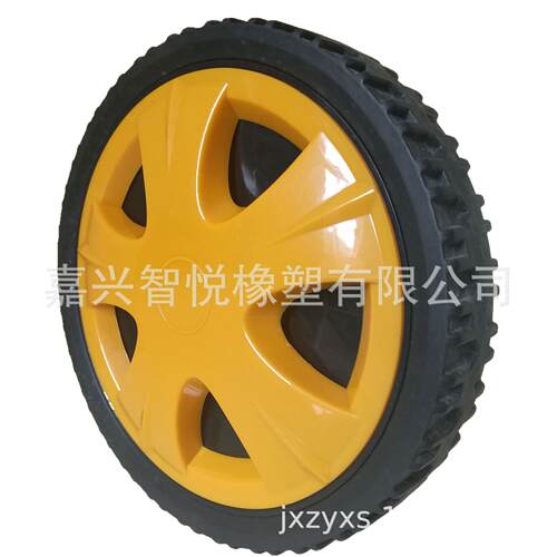 10寸塑料轮子 割草机草坪机脚轮 工具箱行李箱塑胶轮子