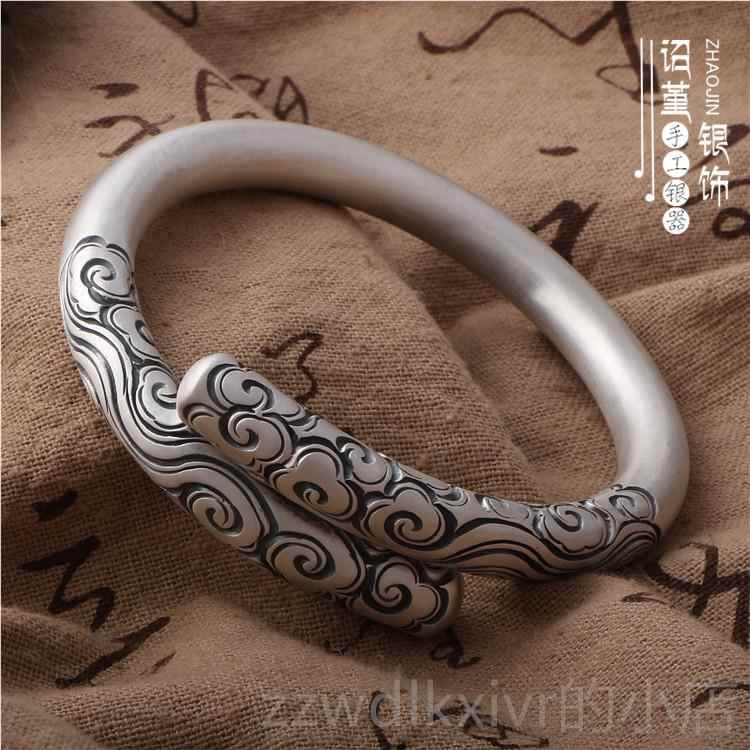 新款意金箍棒手镯99银手工男女9齐天足大圣紧箍咒情侣定海神如针