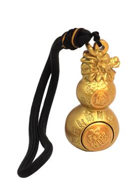 招财进宝金色龙头葫芦转转手把件汽车百可旋转招财进宝挂件饰摆件