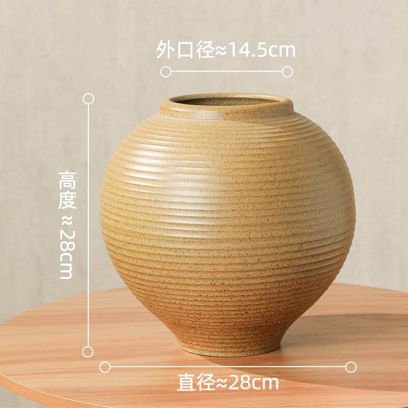 新款景德镇陶瓷瓶大花号素烧覆古花盆家用客厅落插花特摆件花地器