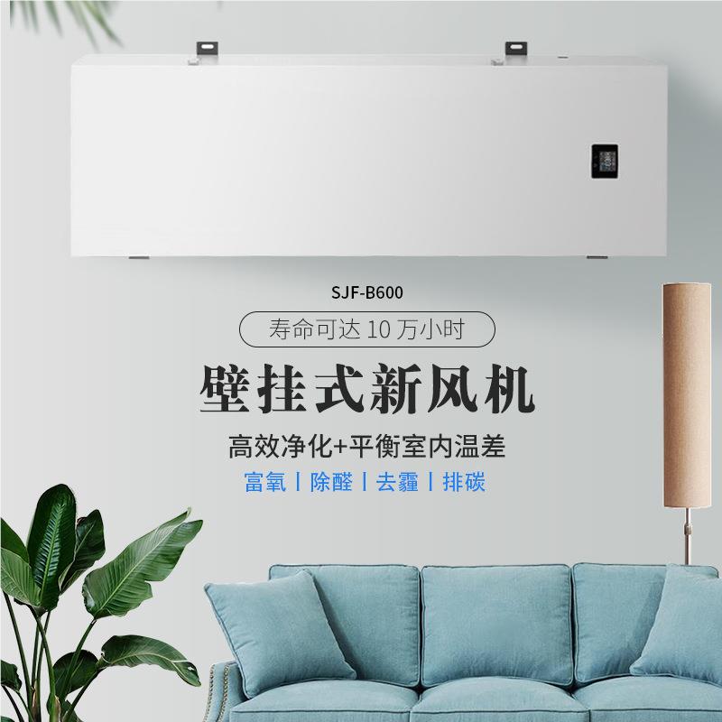 校园酒店室高效净化新风气机壁挂式除双向流富氧排碳SJF-B600醛空