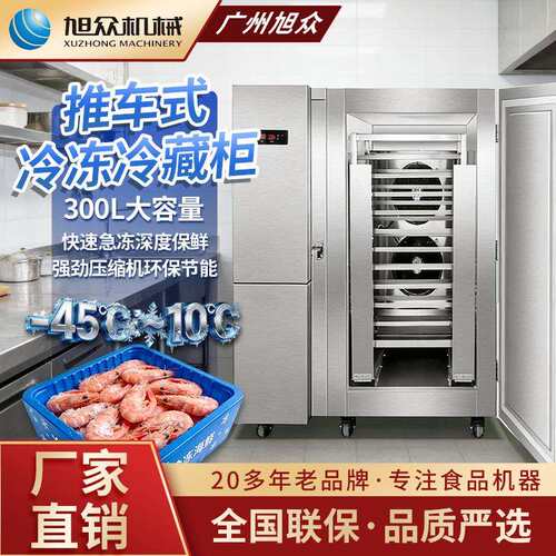 商用速冻柜大型智能快速急冻深度保鲜不锈钢推车式冷冻冷藏柜设备