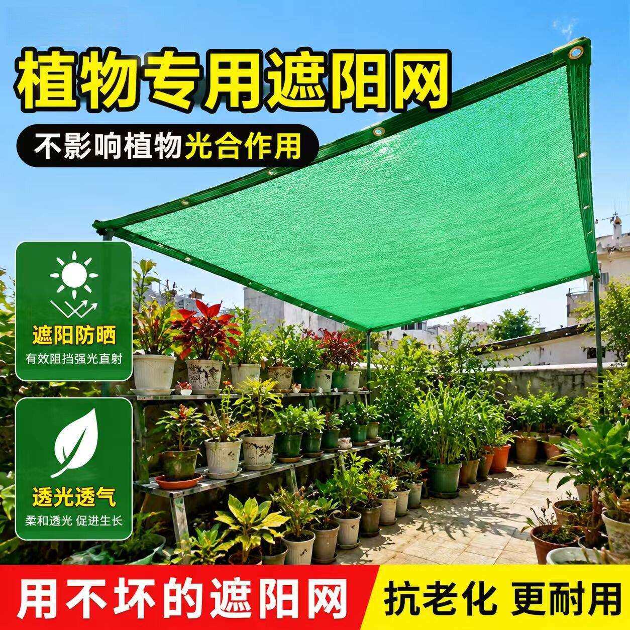 植物专用遮阳网新型绿色加厚加密防晒网庭院隔热遮光庭院户外隔热