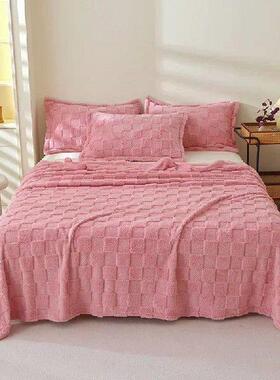 Home Fleece Throw Blanket for Couch/Bed, 3D Jacquard Decor