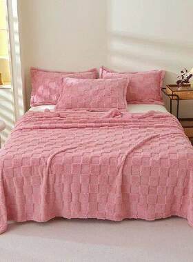 Home Fleece Throw Blanket for Couch/Bed, 3D Jacquard Decor