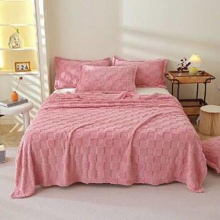 Home Fleece Throw Blanket for Couch/Bed, 3D Jacquard Decor