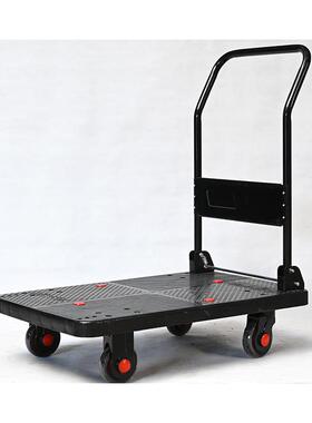 拉货平板车黑色大联合静音折叠车仓储货运手推车仓储车劳动车