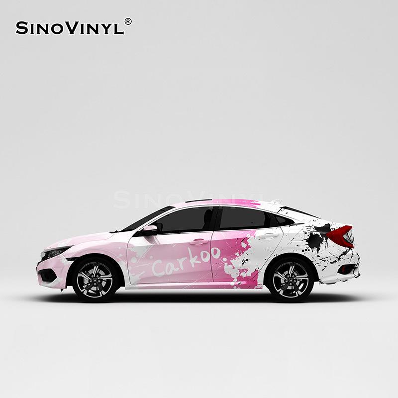 卡莱克泼墨彩色绘列车身改膜黑白渐811变车身贴彩色系喷绘车全改