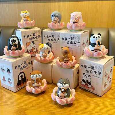 佛系86好运莲莲摆小件女精摆致桌面时尚装饰摆件树脂钥饰匙扣可爱