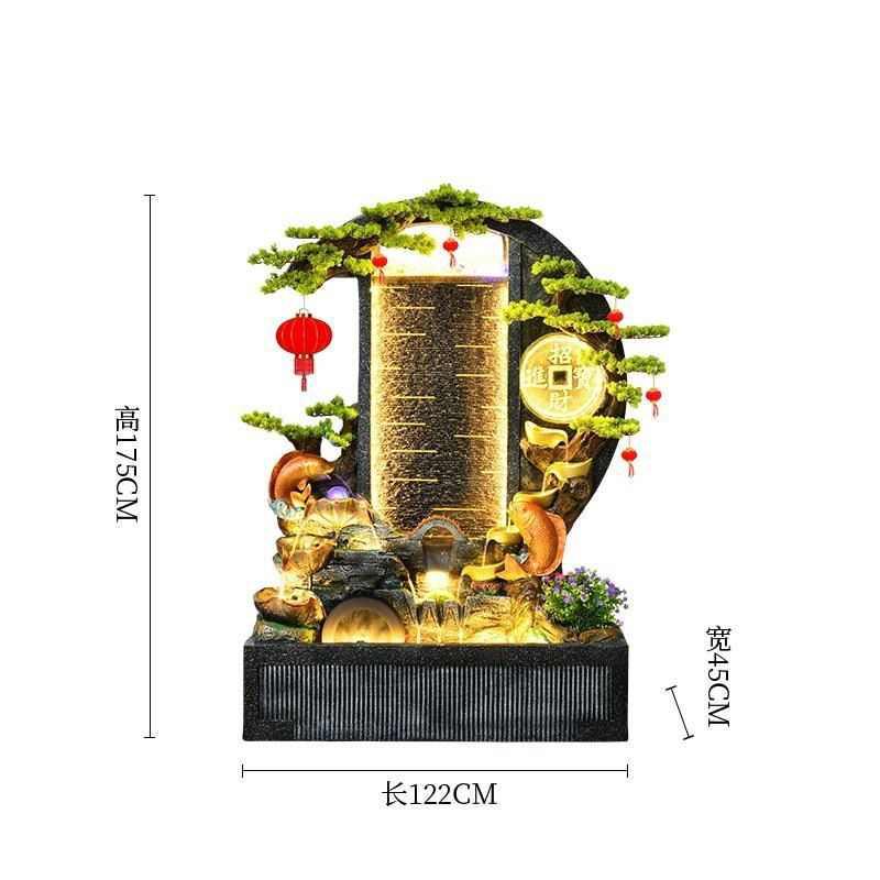 c墙2流水鱼缸庭院水幕家用假山处喷泉招财隔断誴玄关客厅摆件公司